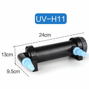 JEBO Aquarium UV Sterilizer Lamp Pond Fish Tank UV Kill Algae Ultraviolet Filter Clarifier Water Cleaner AC220-240V 5W-36W: 11W