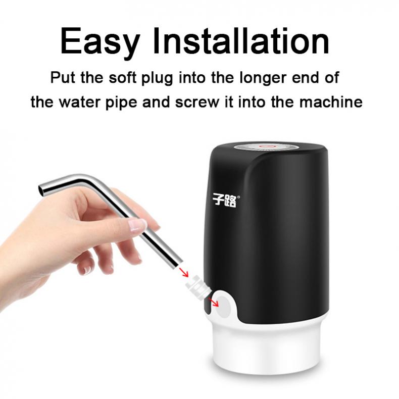 Trykknapp trådløs oppladbar elektrisk dispenser vannpumpe med usb-kabel /304 rustfritt stålrør til 4.5-18.9l fett