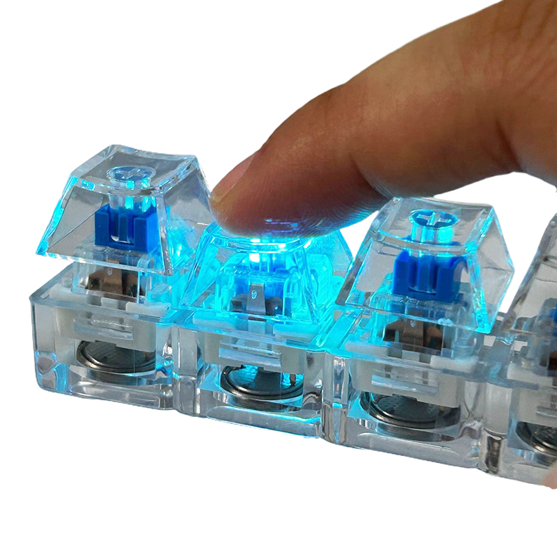 4/9 Keys Mechanical Keyboard Axis Tester LED Keyboard Key Toy Stress Relief DIY Fidget Button Keycap Fidget Keychain Toys