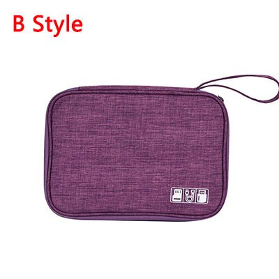 Power Bank Usb Travel Accessoires Digitale Tas Grote Shockproof Gadgets Pouch Elektronische Lader Kabel Oortelefoon Opbergtas: B Style Purple