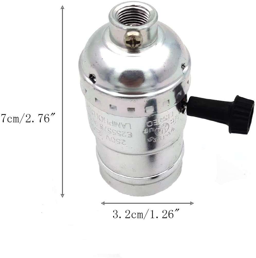 E27 Vintage Retro Lampvoet Houder Schroef Lamp Aluminium Shell Lamp Licht Schroef Socket 4 Kleuren Met Schakelaar 110V/220V