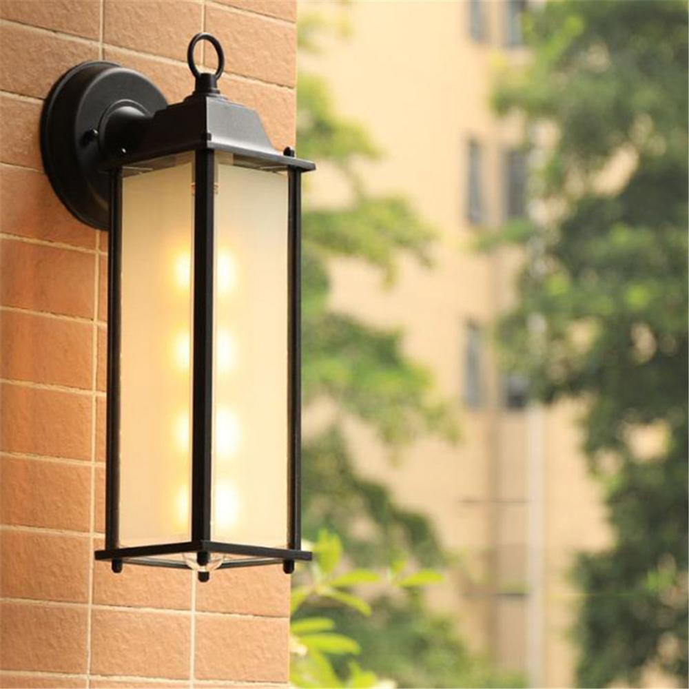 Minimalistisk  e27 vegglampe, utendørs vanntett vegglampe ,ac90-260v glass gårdsplass hage veranda korridor lys retro vegglamper: Langfrostskjerm