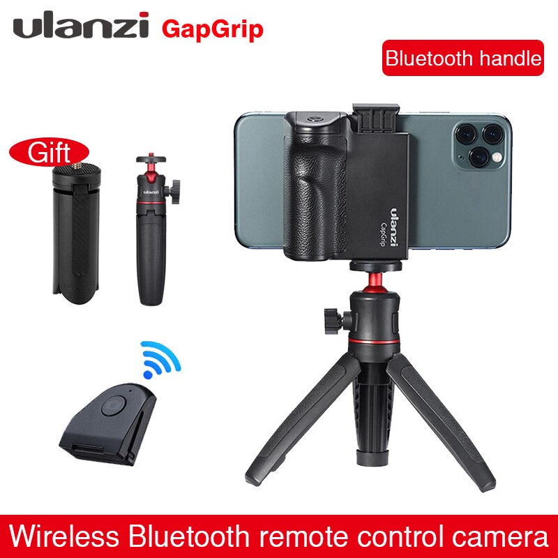Ulanzi CapGrip Phone Stabilizer - Bluetooth Selfie Booster Grip with 1/4" Screw Mount & Tripod Stand
