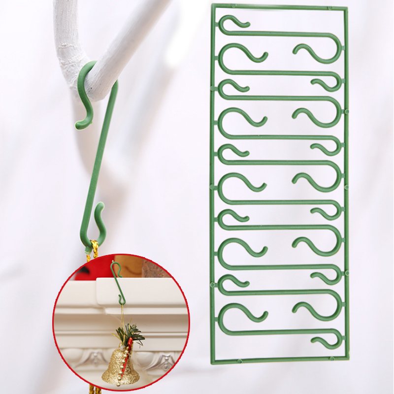 10/50/100 stk julepynt s form kroge juletræ dekoration multifunktionsholdere opbevarings arrangør grøn se
