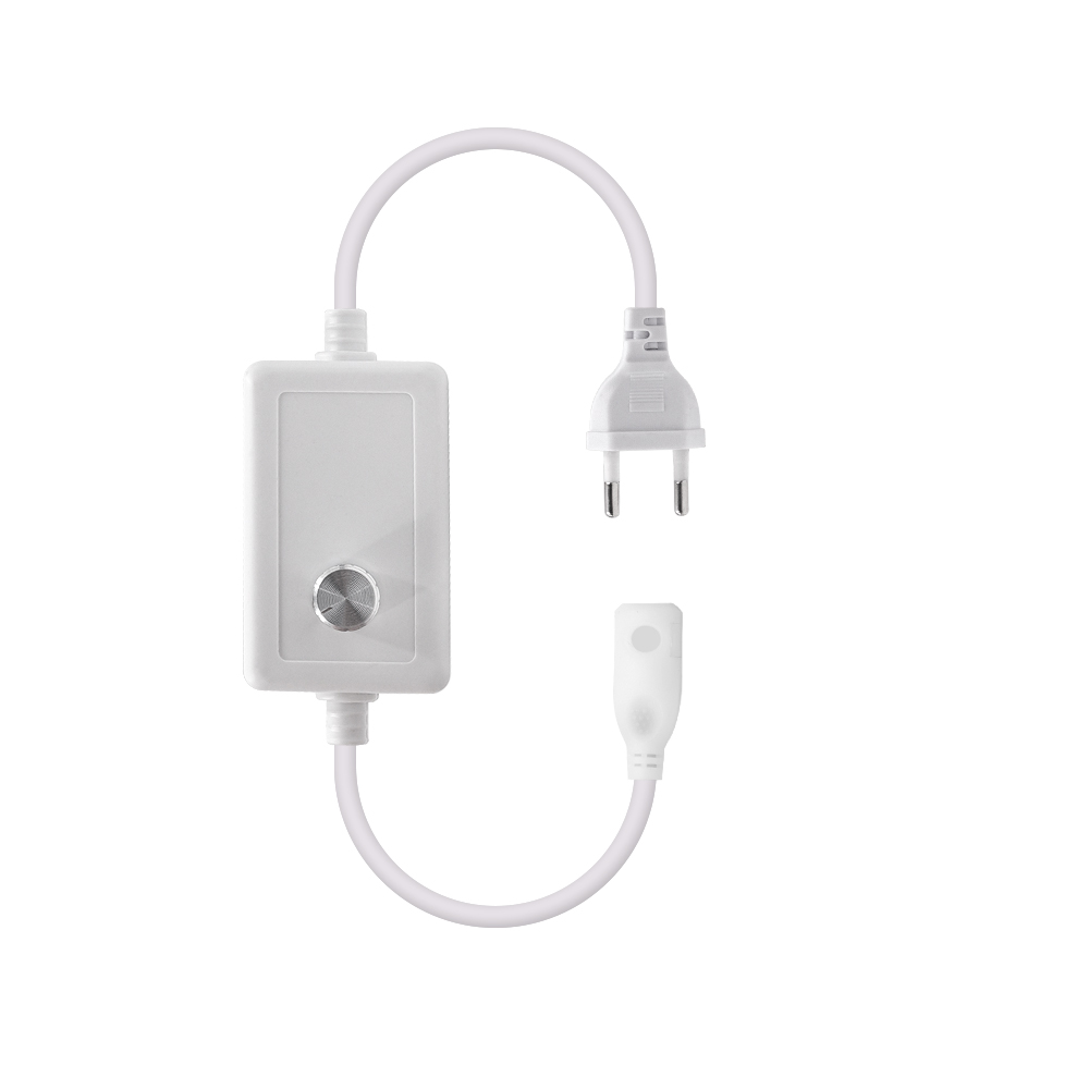 220V Dimmable Power Plug For 288LEDs/m 360LEDs/M COB Neon Strip With ON OFF Switch: Beige