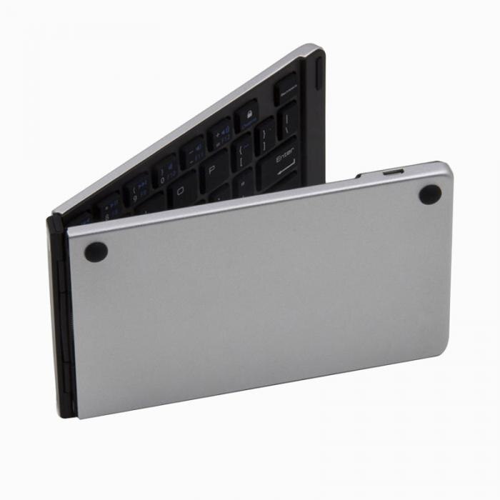Erilles Recargeable Draagbare Universele Draadloze Bluetooth 3.0 Keyboard Folding Opvouwbaar Voor Iphone Ipad Ios Android Tablet: Zilver
