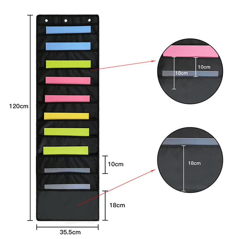 Document Hanging Storage Bag Oxford Cloth Storage Pocket Chart Hanging File Folding Holder Cascading Fabric Organizer For Office