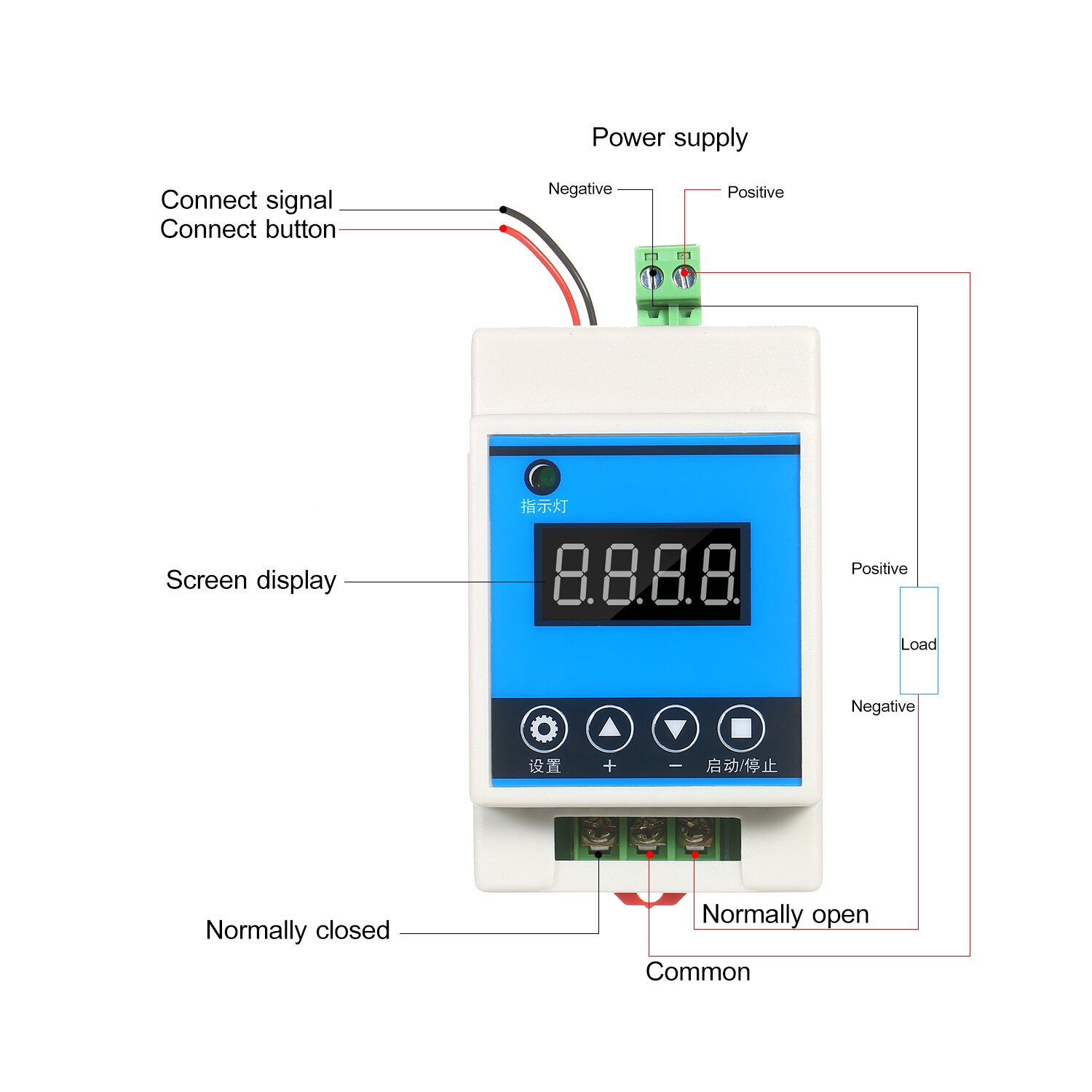 Dc7-27v 110-220 vac digital forsinkelsestimer relæmodul med skal 0.01s-999 min tidsinterval til industriel kontrol