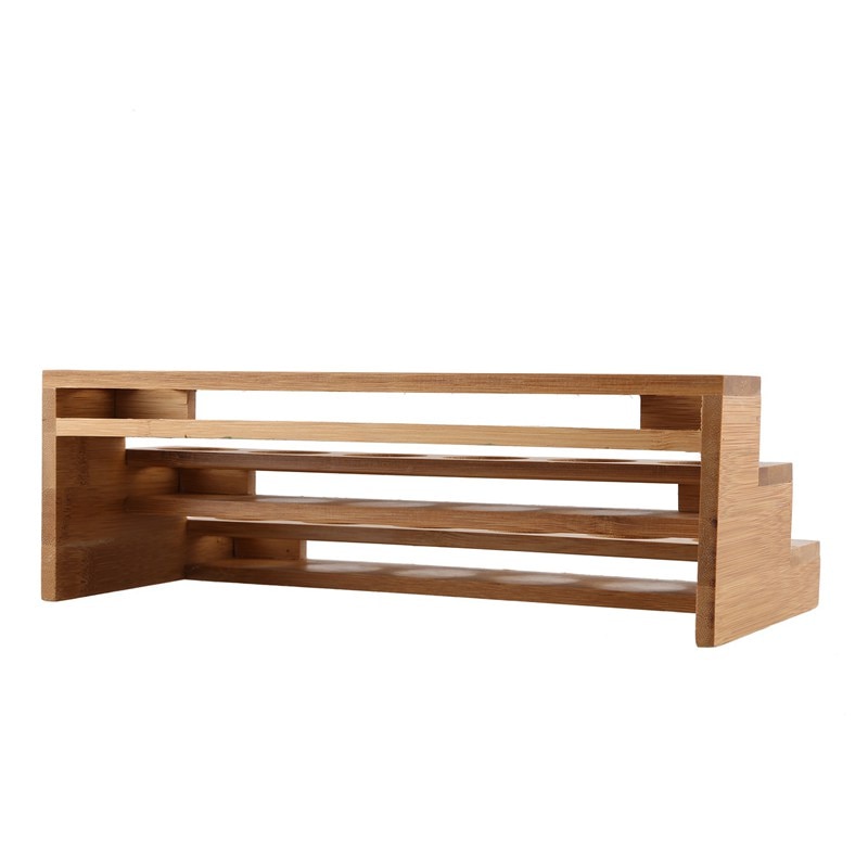 Bambus 18 hulls eterisk olje display stativ i tre parfyme neglelakk oppbevaringsbrett aromaterapi arrangør