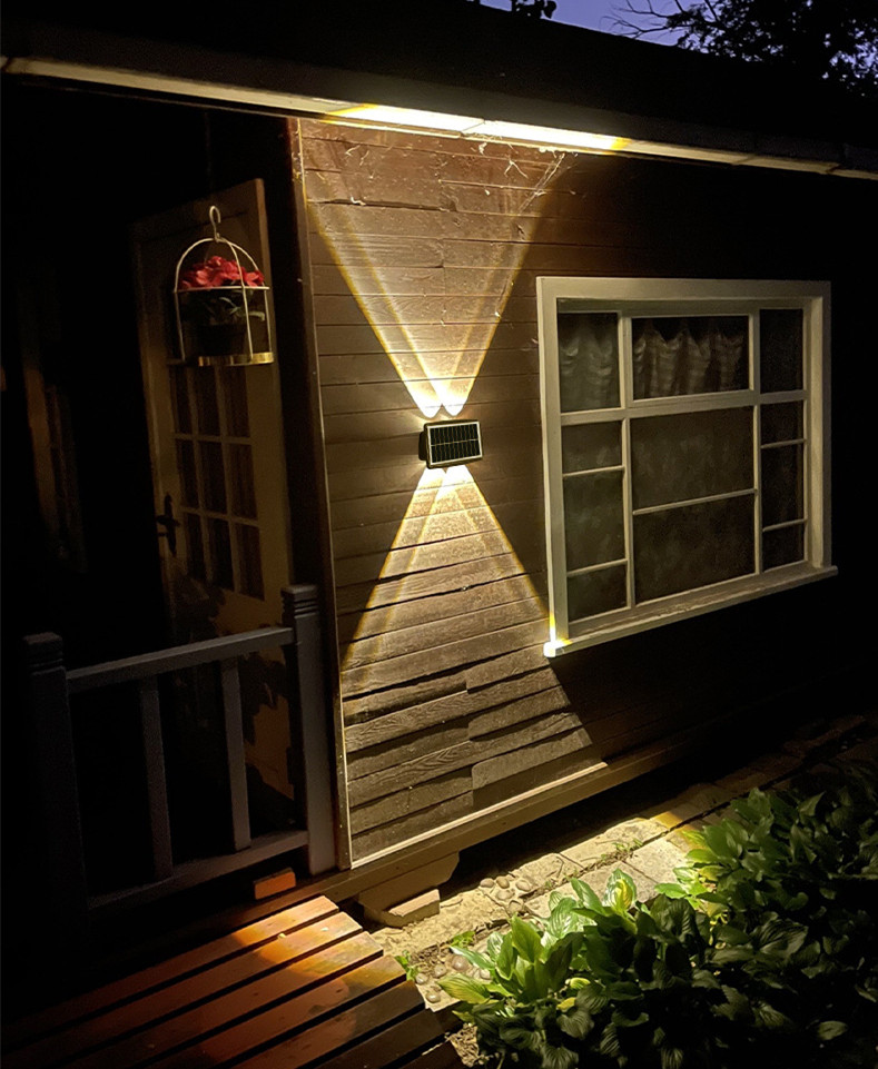 Lámpara Solar de pared Led para exteriores, decoración impermeable, lámpara de jardín, iluminación luminosa arriba y abajo para pared, porche, balcón, jardín y calle