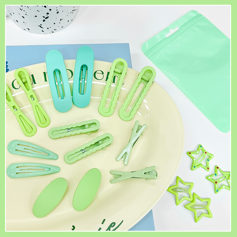 18 unids/set de pinzas geométricas para el cabello para niñas, adorno para el cabello dulce, pasadores de horquillas laterales para niños, accesorios para el cabello de para niños: Rosa