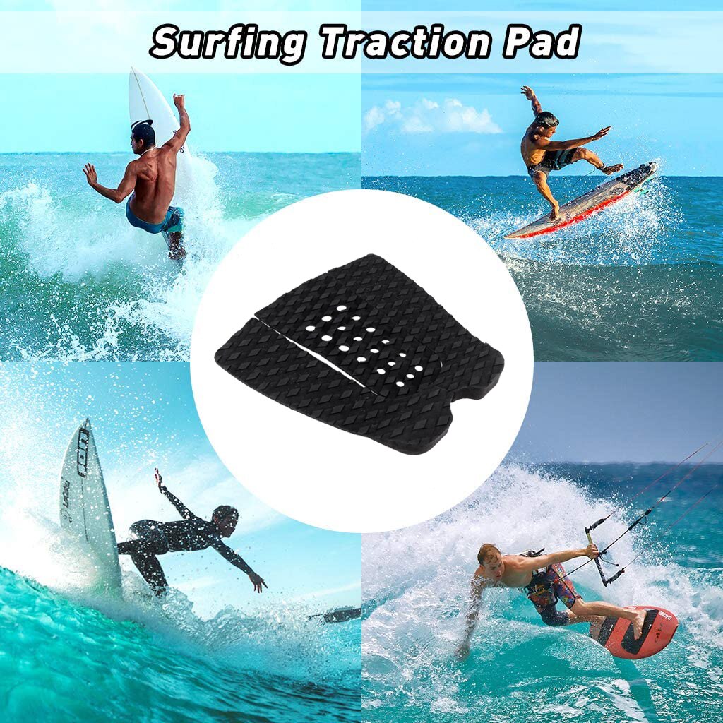 6 Pieces Surfboard Traction Pad Front Deck Pads Premium EVA with Tail Kicker 3M Adhesive for Longboard Shortboard Fish Skimboard
