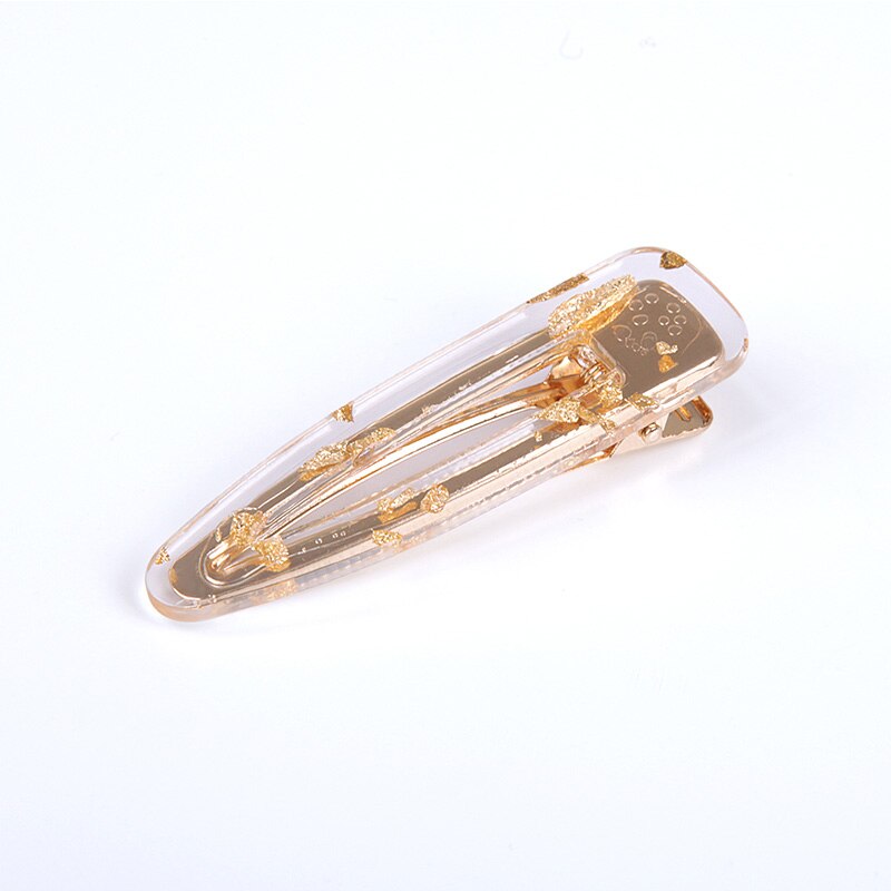 Woman's Crystal Hair Rectangular Hairpin Acrylic Pin Metal Alloy Hairband Moon Circle Hairpin Girl Holder Accessories: 18