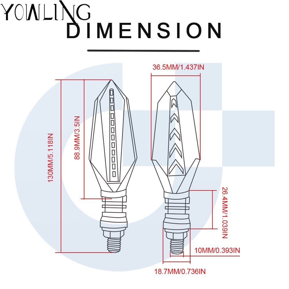Luces LED universales de 12v para dirección de motocicleta Luz de señal de giro para motocicleta, luces indicadoras de Motor, estilismo de flecha para motocicleta