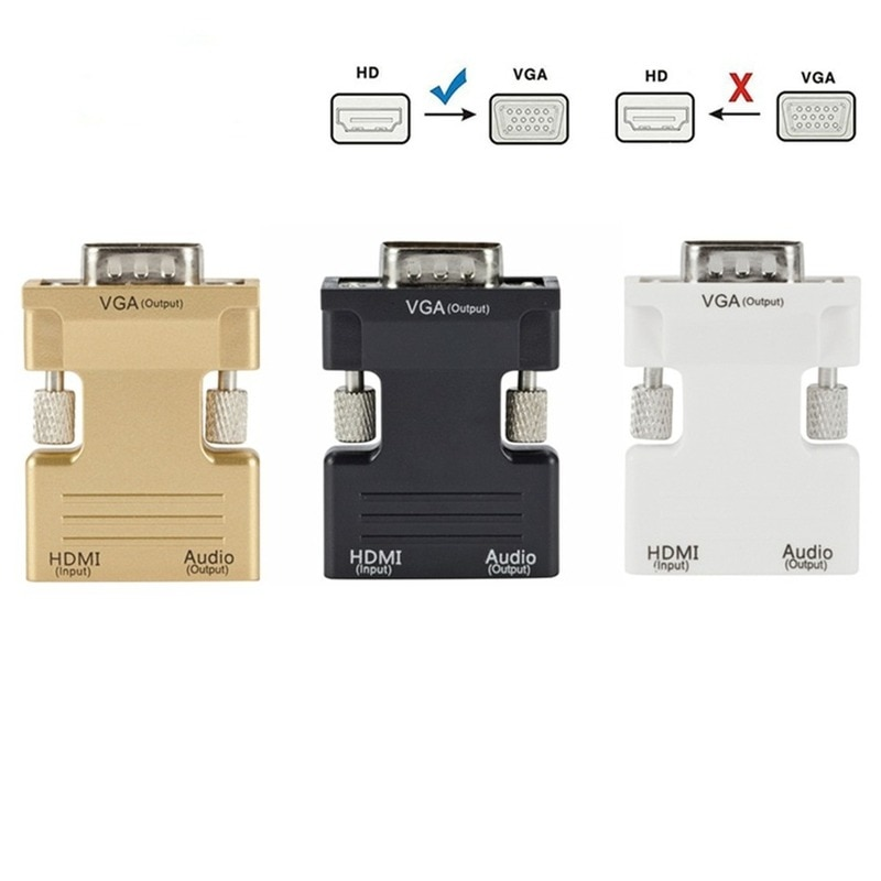 HDMI zu VGA Video Konverter Adapter 1080p VGA zu HDMI Adapter für PC Laptop zu HDTV Projektor Video Audio HDMI-kompatibel zu VGA