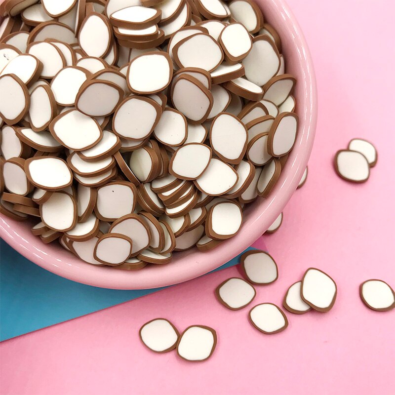 100g/lot 5mm 10mm Polymer Simulation Coconut Slice Clay Sprinkles for Crafts Making DIY Crystal Mud Filling Accessories Deco: 10mm