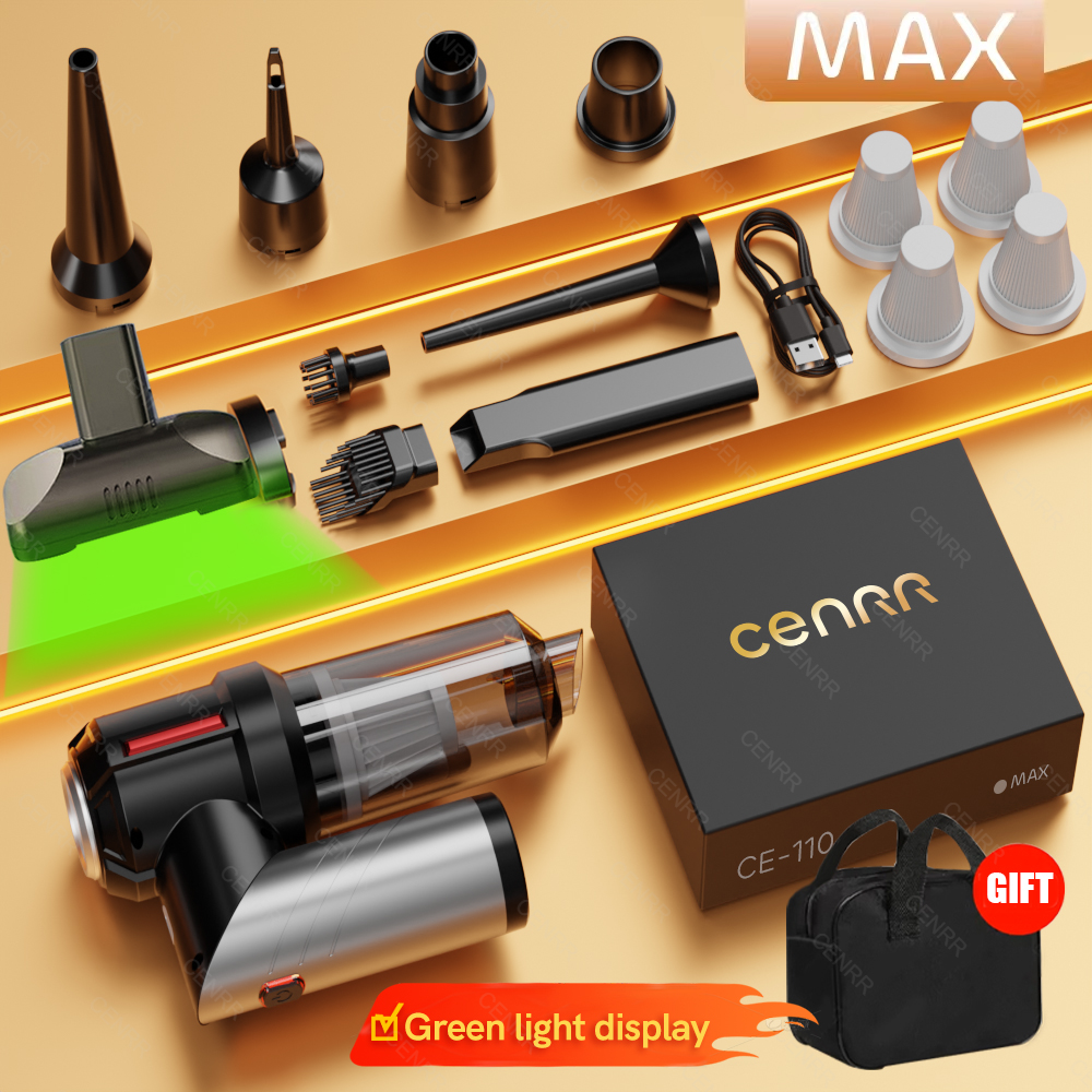 CENRR 998000PA Car Vacuum Cleaner Powerful Mini Cordless Portable Vacuum Cleaner for Home Appliance Handheld Blower Car Cleaner: Yellow