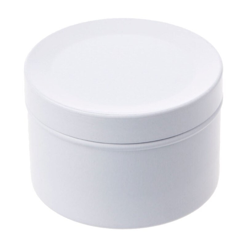 50ml mini tin te opbevaring boks rund metal sag bryllup favor arrangør container slik, smykke container: Hvid