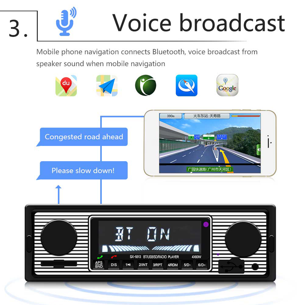 Auto Bluetooth Radio MP3 Speler Stereo Usb Aux Auto Stereo Audio 1 Din