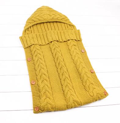 Baby soveposer vinter varm spædbarn fleece svøb tæpper 0-6m nyfødte klapvogn sengetøj indhyller børn sovesæk: 82 w 261 gule