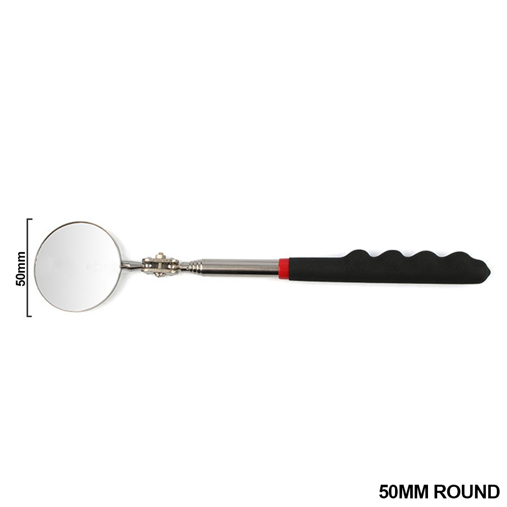 360 ° Espejo de inspección con luz LED, espejos telescópicos extensibles, herramientas mecánicas, espejo de inspección, mango telescópico, herramientas de reparación: Gris