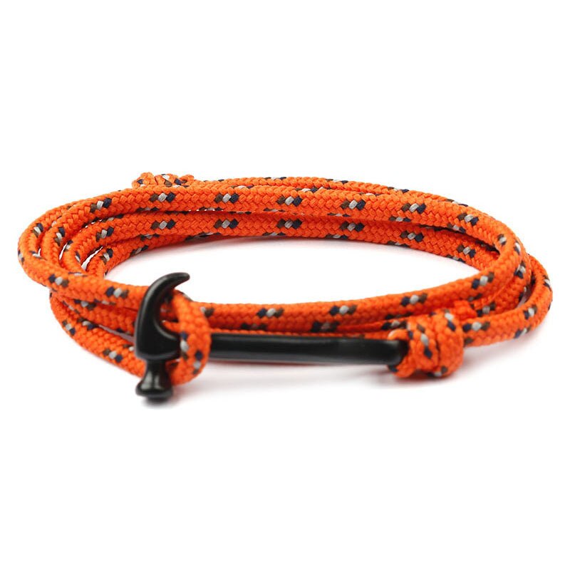 KBAP Frauen Männer wickeln Armbinde Schwarz Hammer Kühlen nautisch Seemann Marine Seil Armbinde Armbänder Armreifen Freundschaft