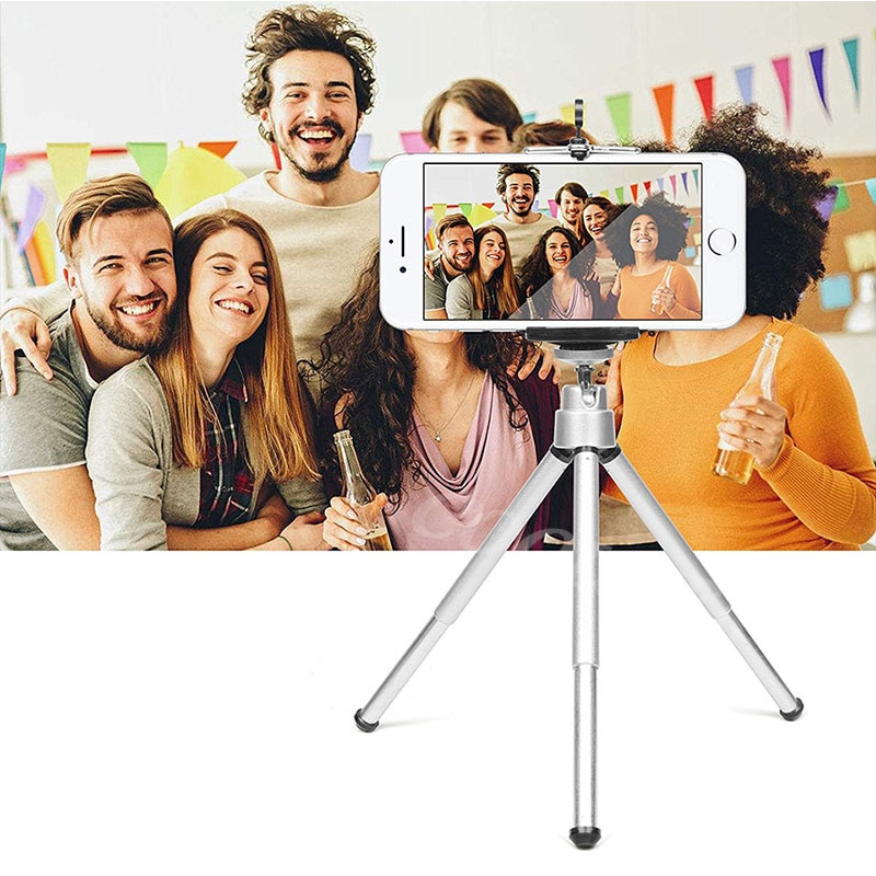 Portable Flexible Support De Trépied de Téléphone Portable Extensible Monopode Selfie Stabilisateur Support pour Mini Caméra avec Téléphone Clip De Fixation