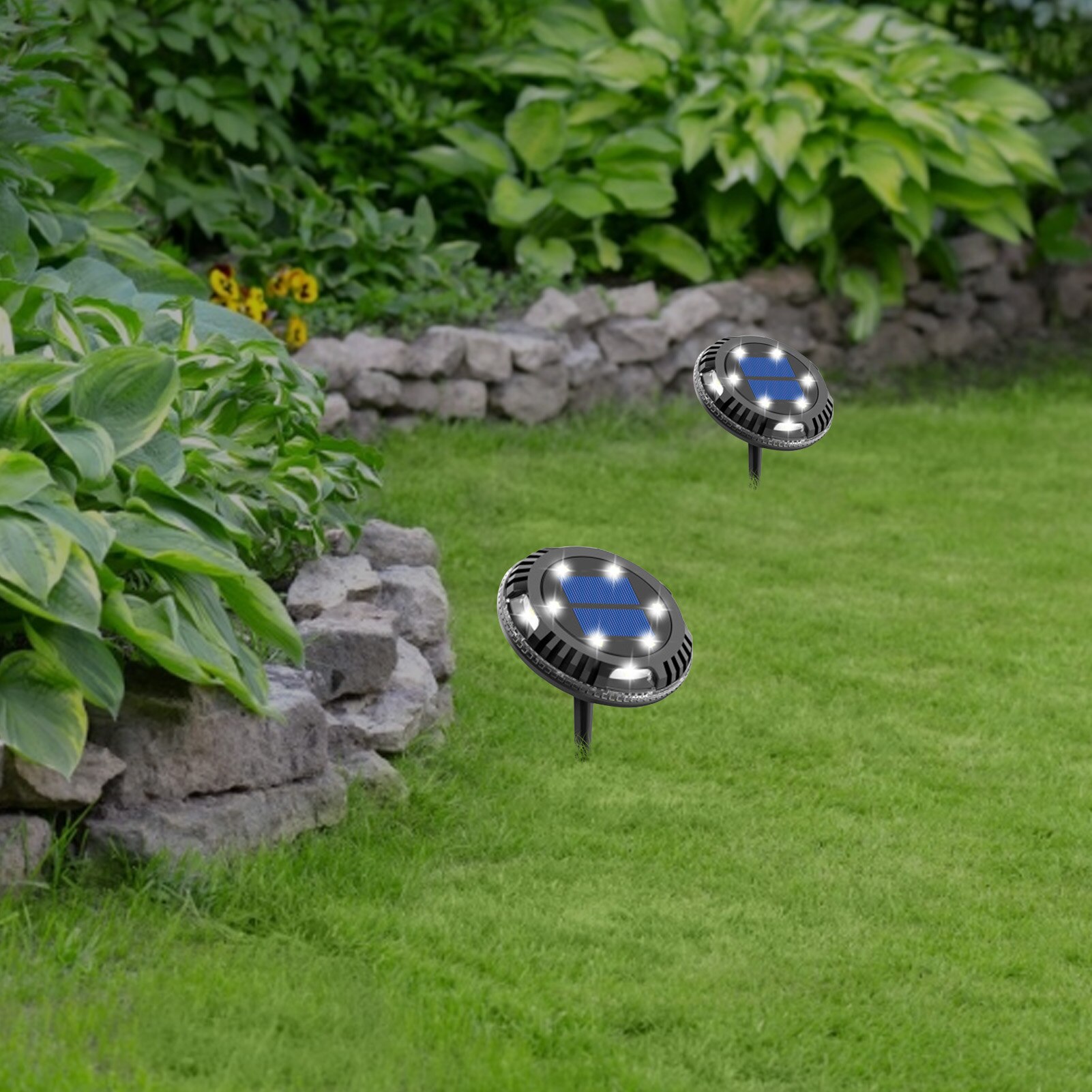 Zonne-energie Ground Light Waterdicht Tuin Pathway Deck Verlichting Met 10 Leds Solar Lamp Voor Thuis Yard Oprit Gazon