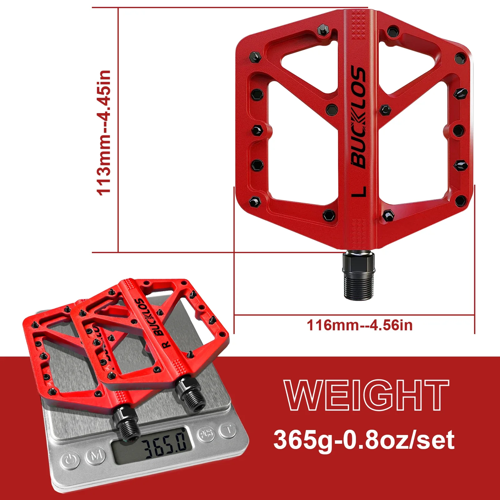BUCKLOS Bike Pedal Nylon Durable Bicycle Flat Pedal Mtb Non-slip Mountain Bike Pedals Waterproof Road Bicycle Pedals Bike Parts: Yellow