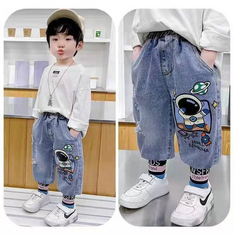 Baby Jongens Jeans 2022 Cartoon Lente Stijl Modieuze Kids Derss Kinderen Jeans 2-4-6 Jaar Oud denim Broek