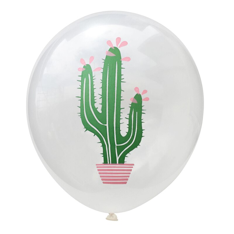 Ballons en Latex de feuilles de palmier 10 pièces | Décoration de Ballon flamant rose, ananas Tropical, Cactus, fête d'anniversaire, plage, été: White Cactus