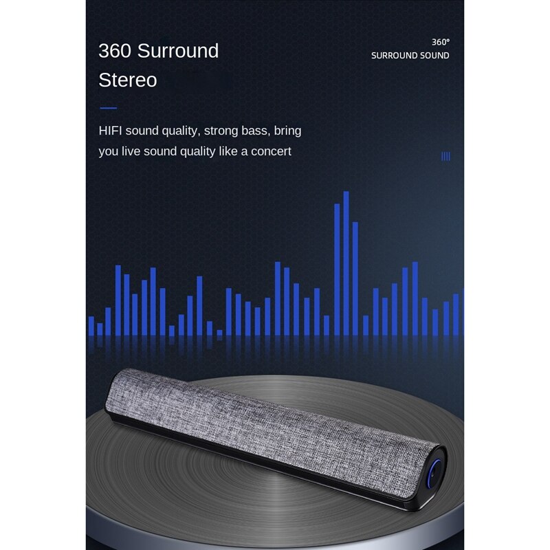 Computer Speakers Mini Sound Bar 3.5Mm Input USB Powered Sound Bar With Volume Control For Desktop Monitor Notebook