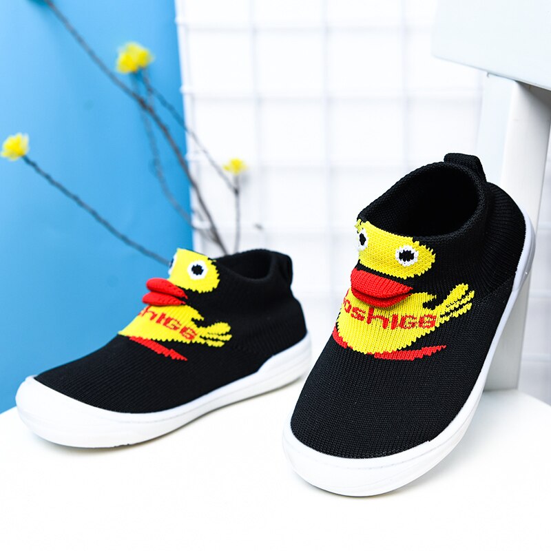 Pojkar flickor söta små gula anka strumpor skor flickor skor barn skor casual baby strumpor skor fitness skor gummi