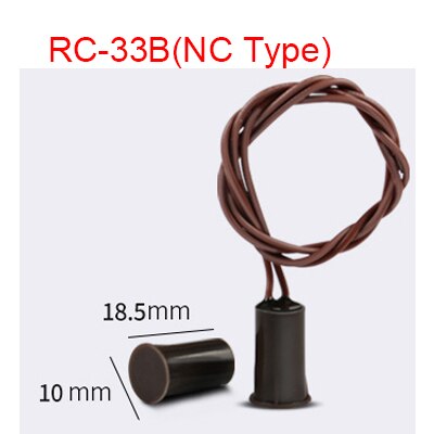10 Pcs Wired Door Window Sensor Recessed Magnetic Contacts Security Reed Switch Alarm For Home Security Alarm White: RC-33B NC Type
