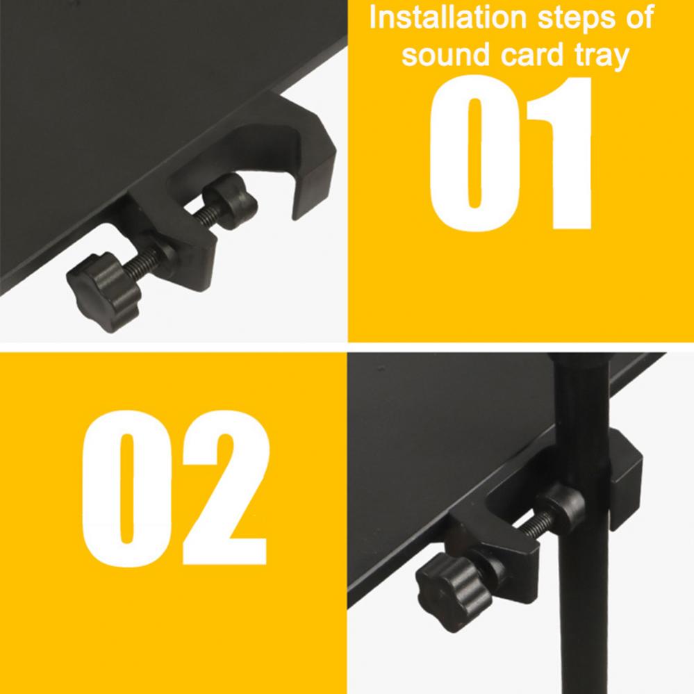 Soundkartenablage, mikrofonständer aus kunststoff mit gewindeklemme, passend für stativhalterungen und handyhalterungen