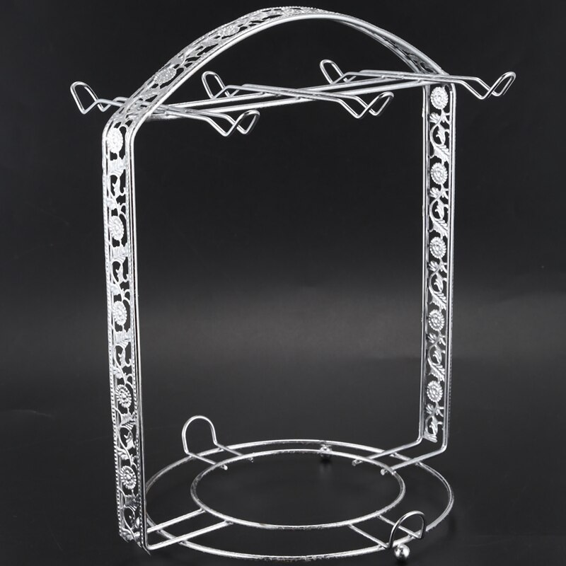 Verzilverde koffiekopjes kookplaat kopjes afdruiprek kan de meeste 6 kopjes en schotels ophangen metalen standaard houder