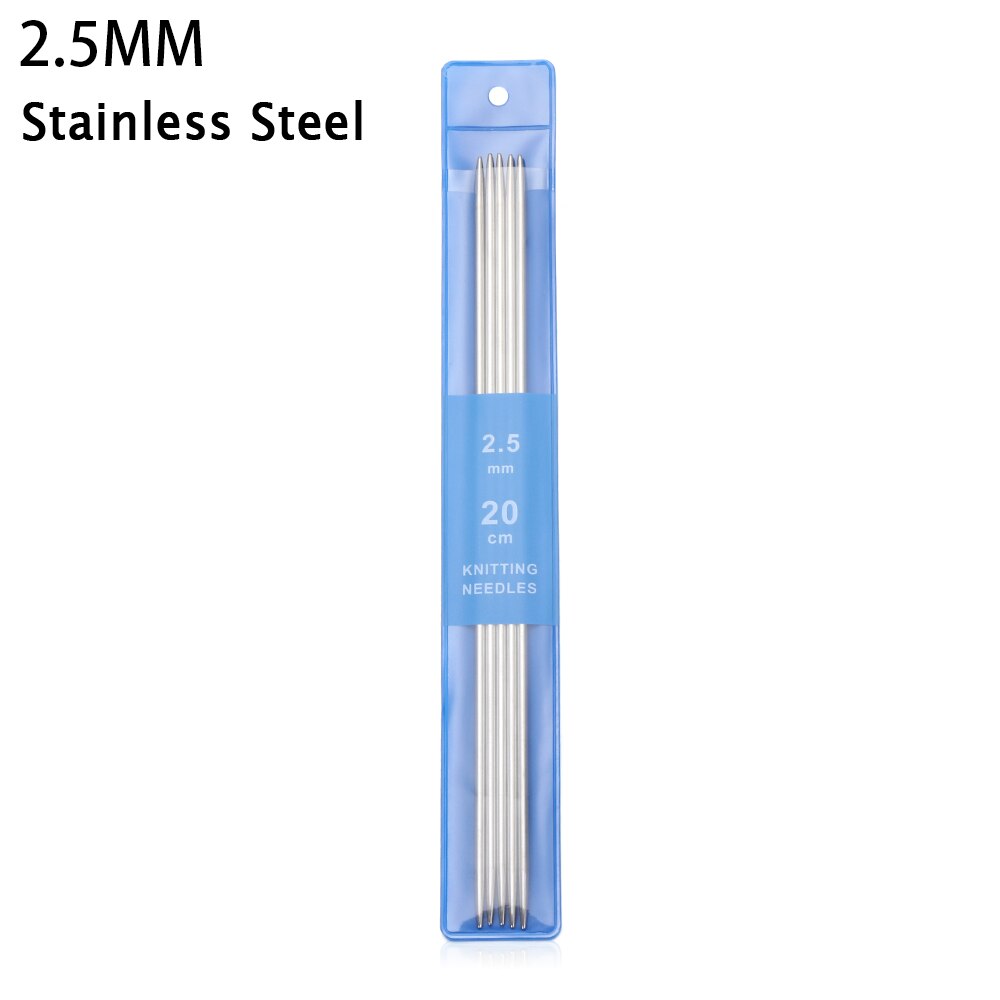 5Pcs Rvs Rechte Breinaalden Haaknaalden Breinaalden Set Diy Trui Weave Breien Tools Size 2-5Mm: 5pcs 2.5MM
