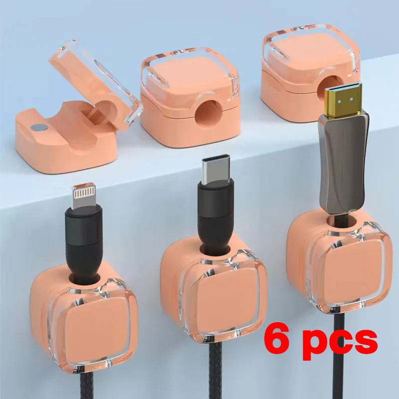Cable Organiser Adjustable Magnetic Cable Clip Cable Cord Holder Under Desk Organizing Cable Management Holder Wire Keeper Cable: Brown