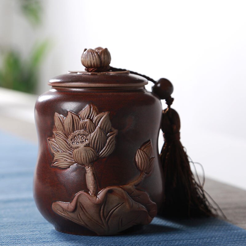 Theecontainer keramische verzegelde blikken voedselpot kruiden suikerpot huishoudelijke thee koffie opslagflessen en potten: 9