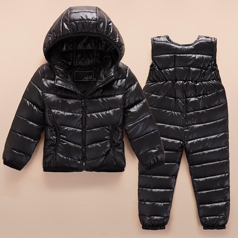 Clearance barnjacka varm barn snökläder 2-5 år pojkar ytterkläder flickor jackor vinter snödräkt parkas barnkläder: Svart / 4t
