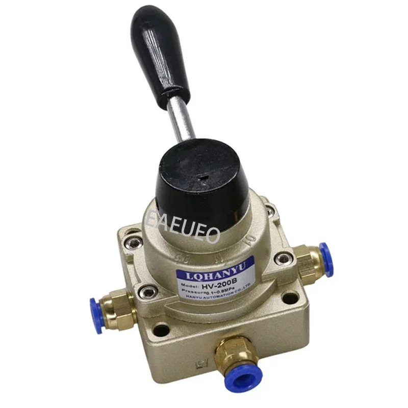 Pneumatic switch hand rotary valve HV200D one-in and two-out cylinder control reversing valve hand valve 02B