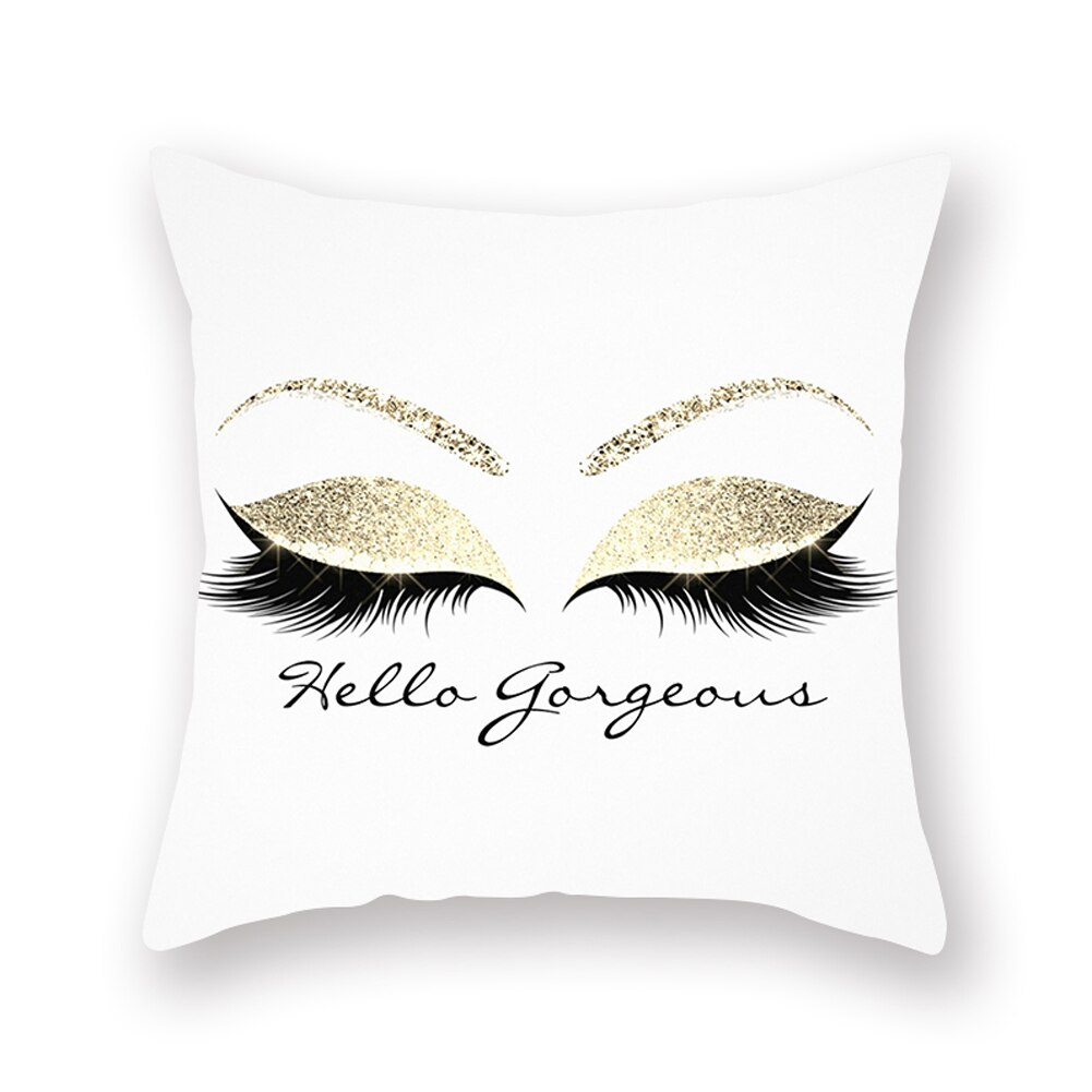 Funda de cojín suave para pestañas, funda de almohada con brillos de lentejuelas, innovador, 45x45cm: 6