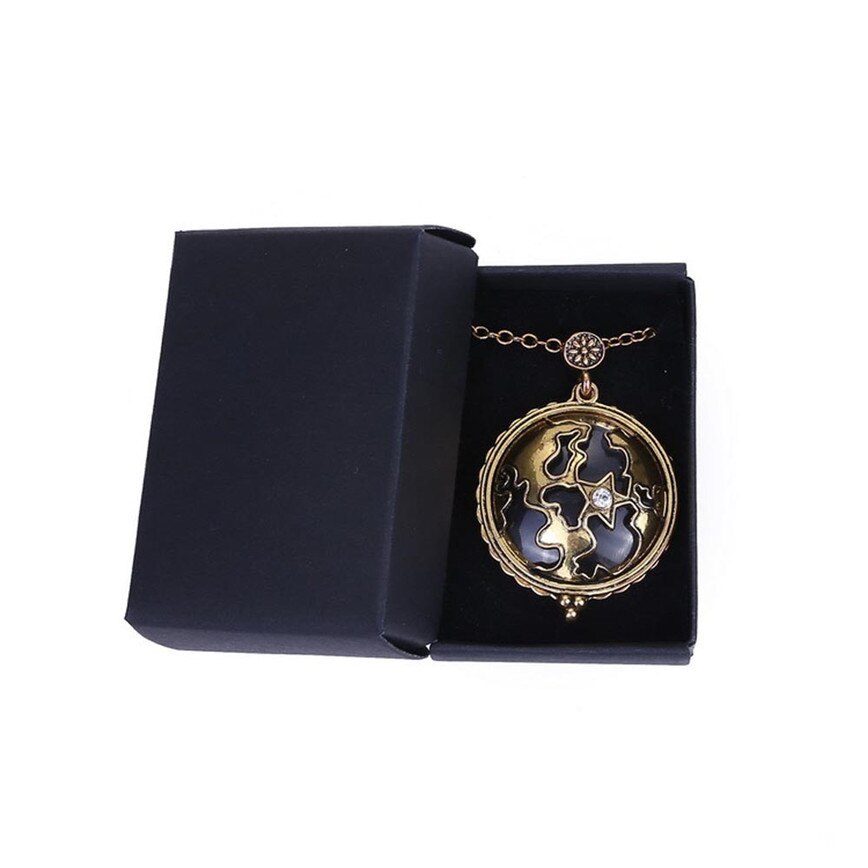 Exaggerated Magnifying Glass Map Pendant Necklace Personality Gold Luxury Magnifier Pendant Necklace Women Men Jewelry