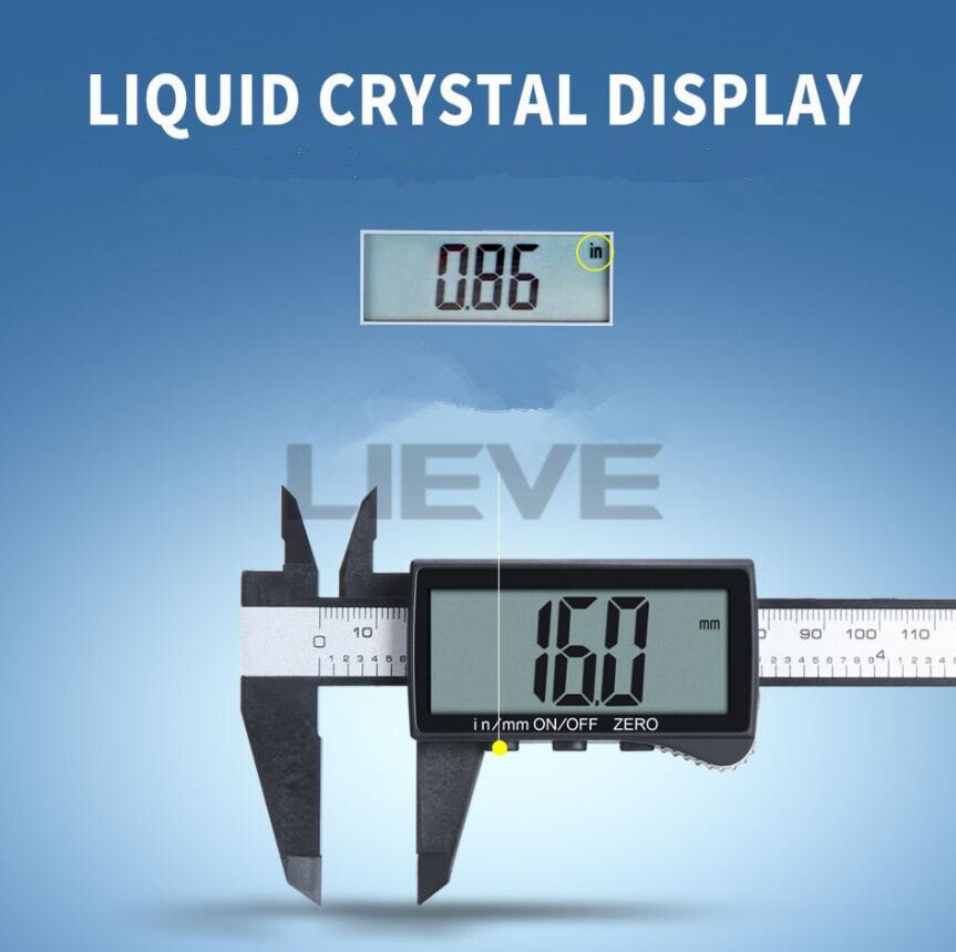 electronic digital display vernier caliper Inch/Metric Conversion 6Inch 0-150mm HD full-screen caliper measurement tool