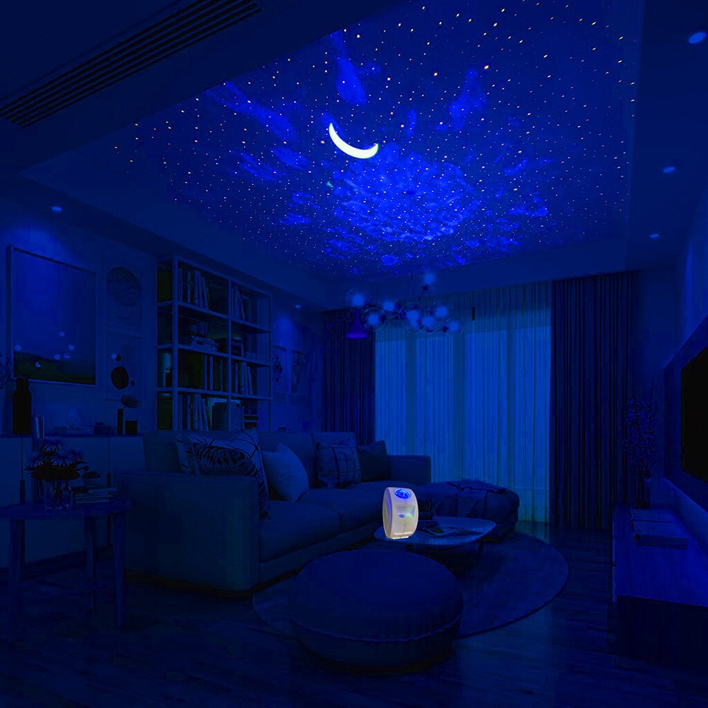 LED Ocean Star Projection Light-USB Rechargeable Battery Model Night Sky Ocean Wave Starlight Room Romantic T7