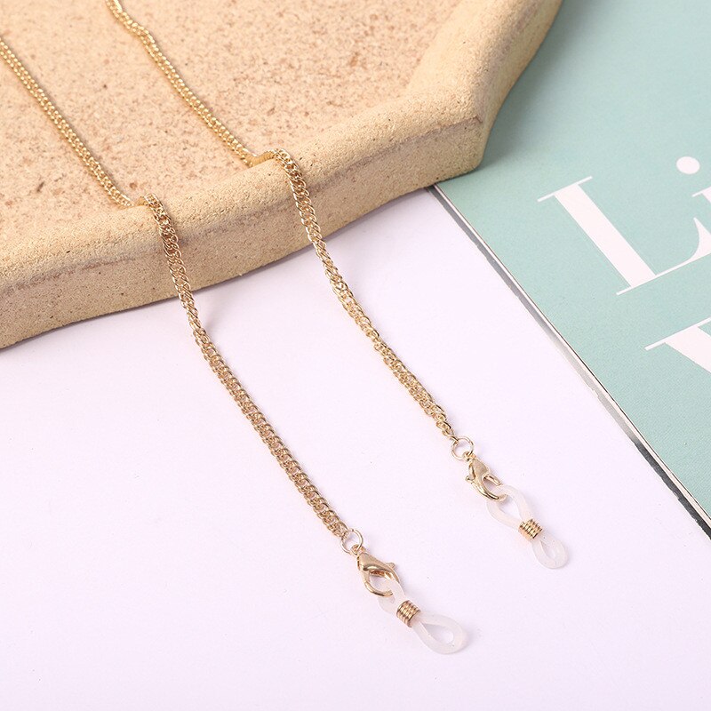 Glazen Strap Leesbril Opknoping Ketting Zonnebril Bril Holder Neck Cord Glazen Anti Metalen Ketting Twee Haken: 2