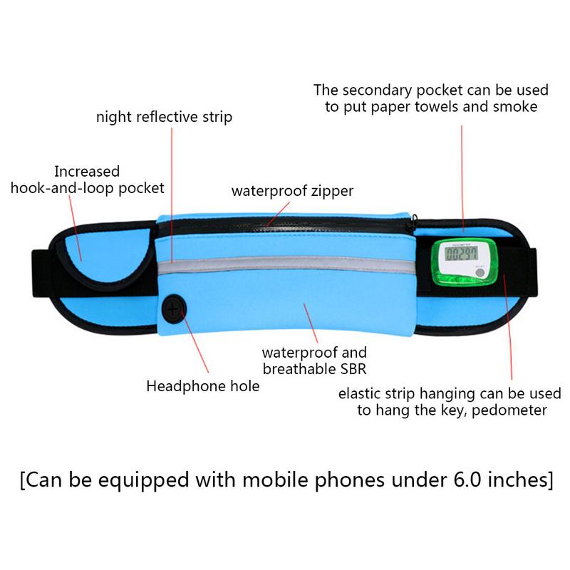 Draagbare heuptas voor buiten hardlopen, heuptassen, waterdichte heuptassen, heuptassen voor dames, heren, wandelen, fietsen en klimmen.