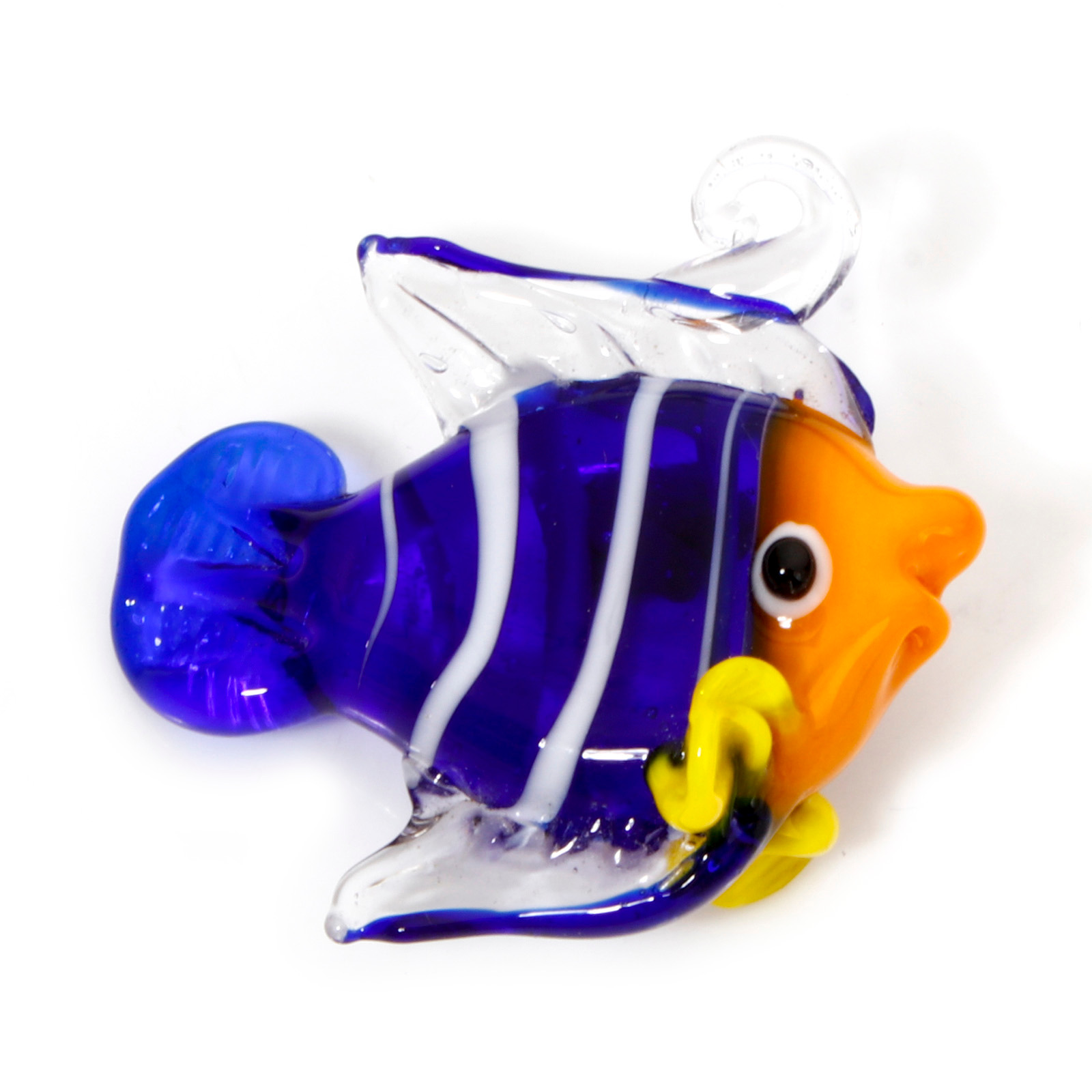 1PCs 3D Tropical Fish Animal Lampwork Ocean Charms For Jewelry Making Tiny Statue Ornaments Aquarium Decor DIY Necklace Pendant: Pure Gold Color
