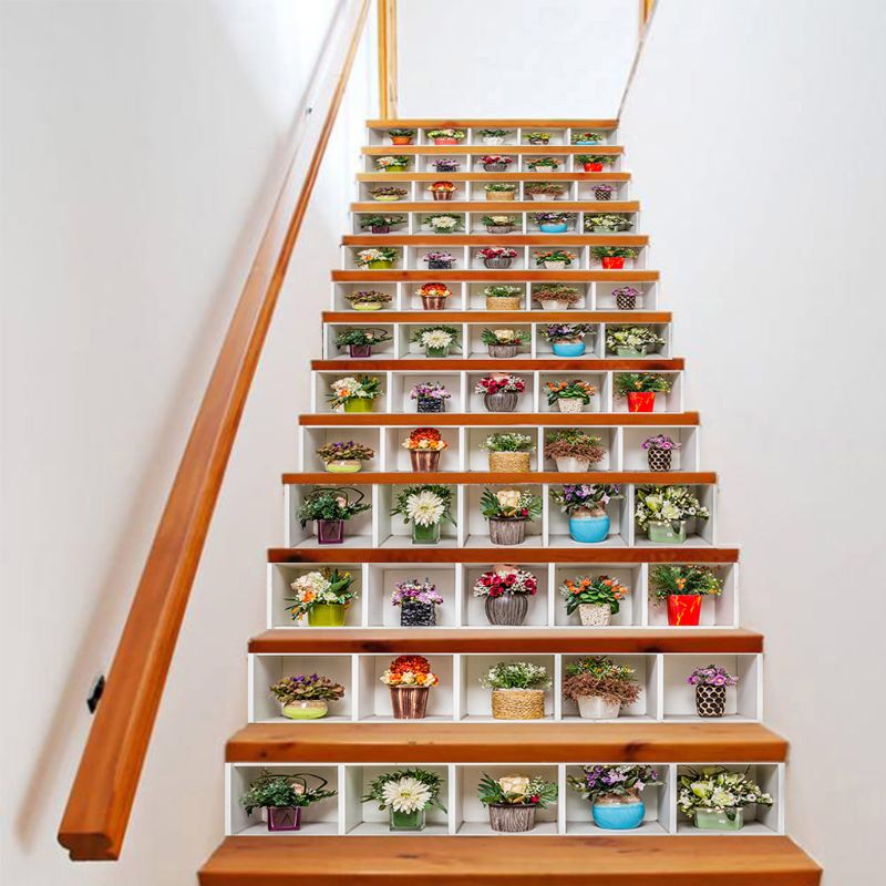 13pcs/set 3D Stair Riser Floor Stickers Waterproof Removable Self Adhesive DIY Stairway Decals Murals Home Decor