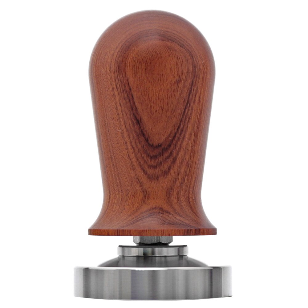 51/53/58mm kalibrerede espresso-tamper, kalibreret kaffe-tamper med fjederbelastet træhåndtag i rustfrit stål flad base